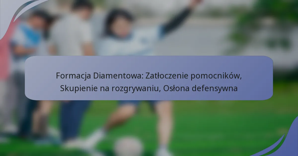 Formacja Diamentowa: Zatłoczenie pomocników, Skupienie na rozgrywaniu, Osłona defensywna
